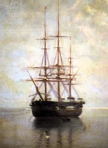 Antiquités - Venise, San Giorgio Maggiore au clair de lune - Baron Deslanders E.A. daté 1877